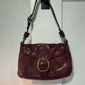 Coach Vintage Bleecker Leather Flap
Shoulder Bag, Deep Red